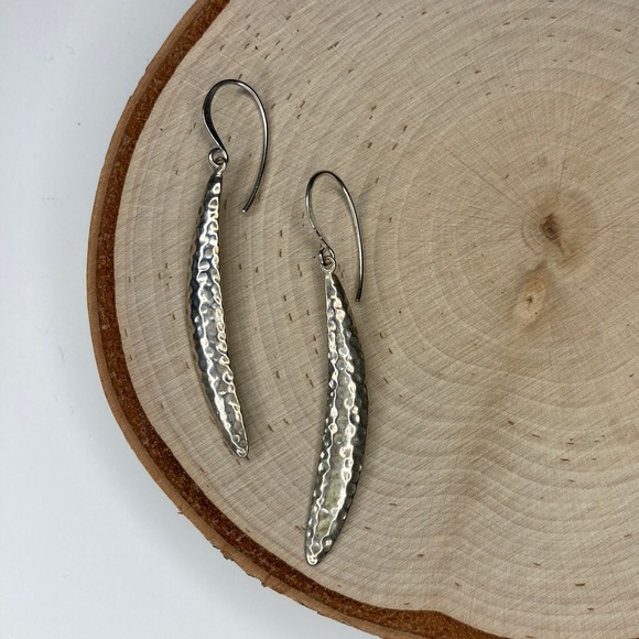 Boma Hammered Sterling Silver Dangle Earrings - Picture 1 of 2